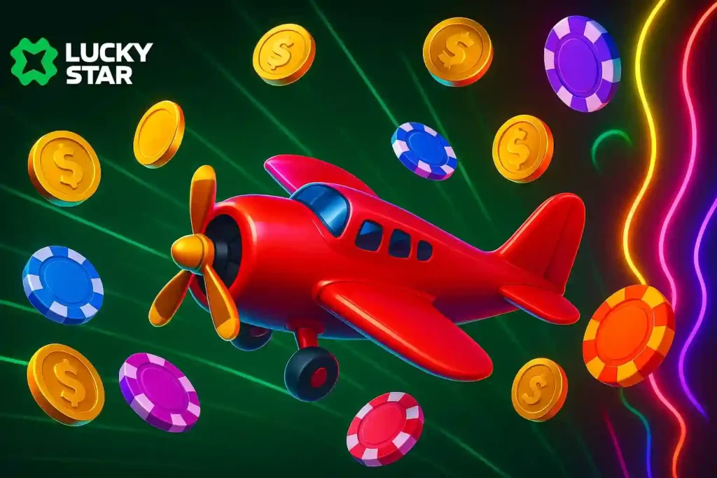 Indian player tapping cashout in Lucky Star Aviator game, INR multiplier rising on green mobile screen