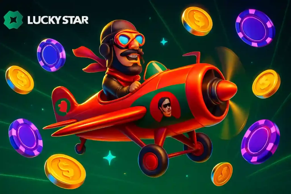 Lucky Star অ্যাপে Aviator গেমের মাল্টিপ্লেয়ার ভিউ — লাইভ চ্যাট, বেট ফিড ও টপ ক্যাশআউট তালিকা সহ